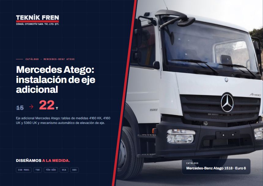 Mercedes Atego: instalación de eje adicional